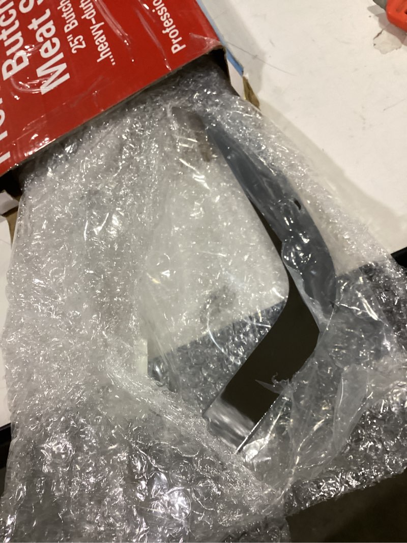 Condition photo showing New/Like New for 25 inch butcher saw meat and bone, professional meat processing saw with stainless steel blade, quick release black tightening cam comfort handle, for household, processed livestock and game