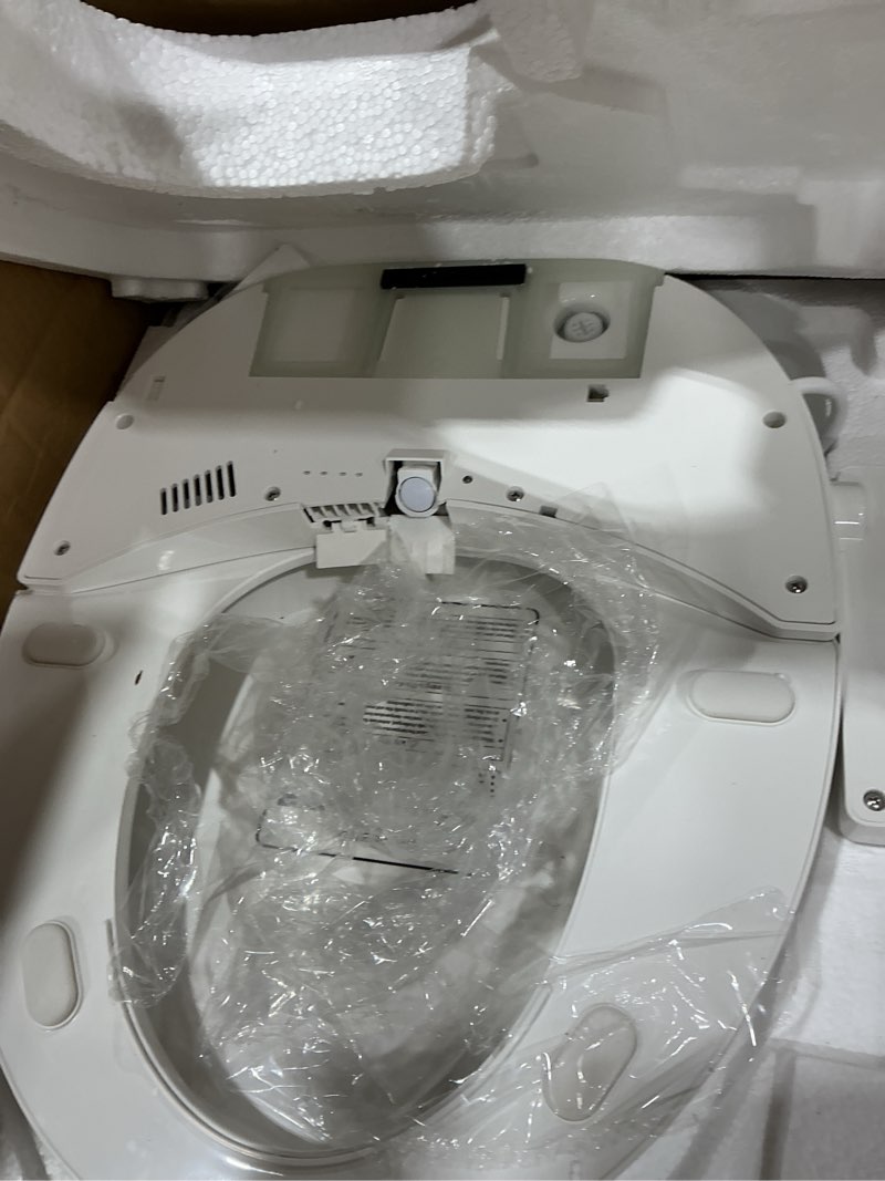 Condition photo showing Good Condition for xcqq electric heated bidet toilet seat with warm water wash, warm air dryer, soft closed lid, night light, led display, toilet seat with bidet requires outlet - round