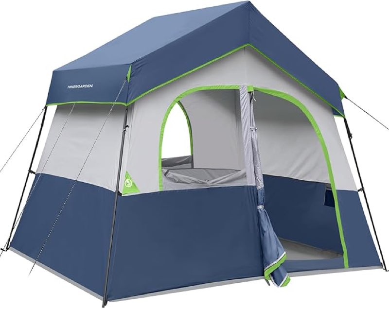 HIKERGARDEN 6-8 Person Camping Tent - Portable Family Cabin Tent for Camp, Windproof Fabric Camp Tent Outdoor for Hiking, Backpacking, Traveling(similar no same)