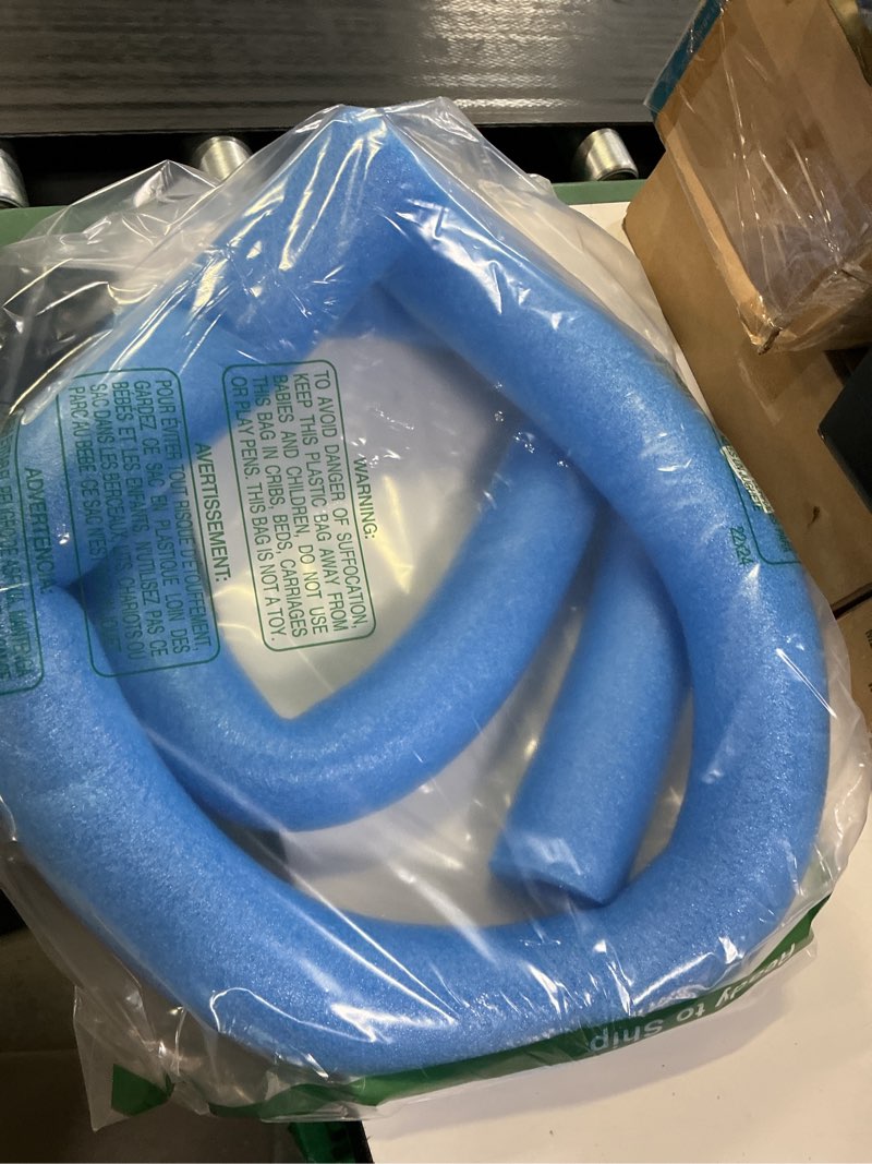 Condition photo showing As Is for oodles of noodles foam pool swim noodles 2 pack, hollow core swimming foam tube for pool floats, buoyant for beach, water play, crafts, diy projects & pipe insulation regular size: 48" long x 2.5" diameter blue