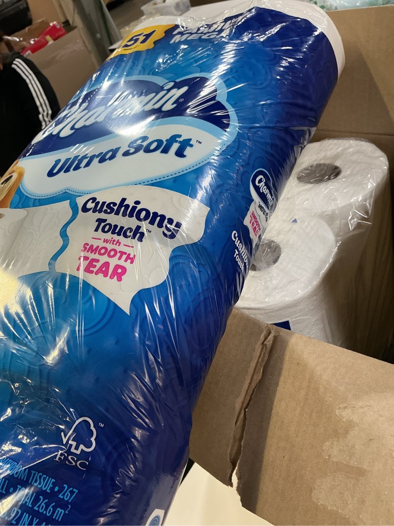 Condition photo showing Good Condition for charmin ultra soft cushiony touch toilet paper, 30 family mega = 153 regular rolls, 2-ply, white 