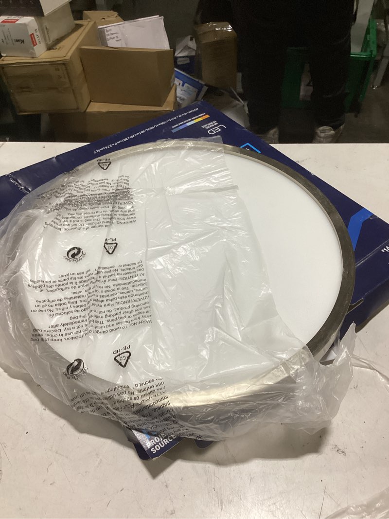Condition photo showing Good Condition for project source adjustable color temperature 1-light 11-in brushed nickel led flush mount light