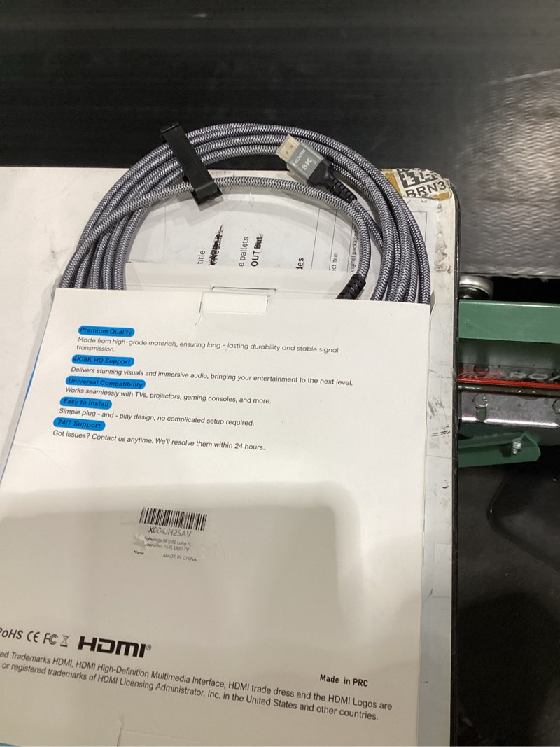Condition photo showing Good Condition for highwings 8k@60 long hdmi cable 13ft/4m, 48gbps 2.1 high speed gaming hdmi cord 4k120 144hz rtx 3090 earc hdcp 2.2&2.3 compatible for ps5, soundbar, avr, uhd tv 13 feet grey