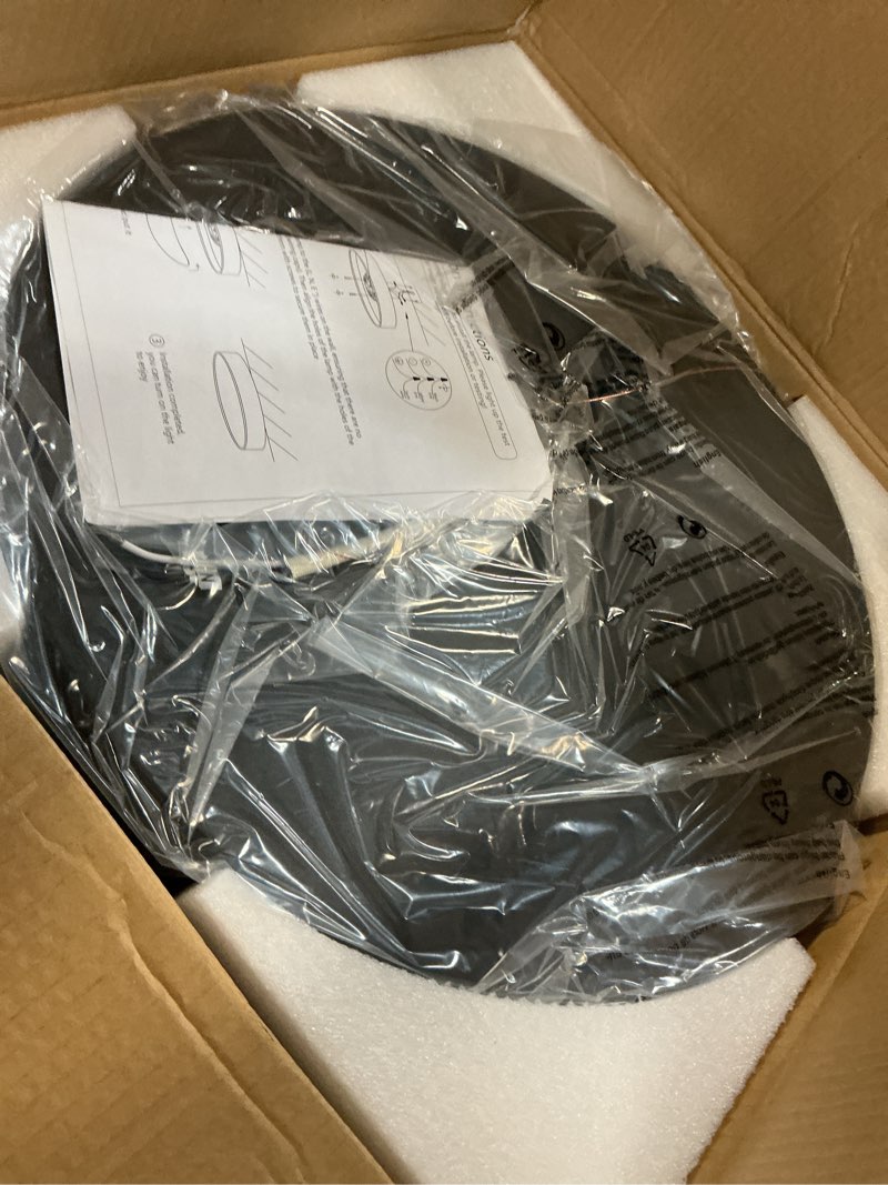Condition photo showing Good Condition for 18 inch large flush mount ceiling light fixture,5cct dimmable led ceiling lights, modern black round lamp fixture living room bedroom laundry room bathroom 18.1in black