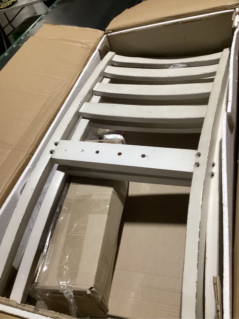 Condition photo showing As Is for Signature Design by Ashley Realyn Dining Room Upholstered Chair 2 Count, Antique White