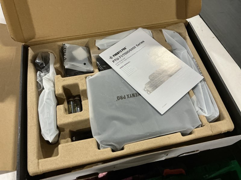 Condition photo showing Good Condition for phenyx pro wireless microphone system, dual mic set with handheld/bodypack/lapel mics,auto scan, 2x100 uhf frequencies,328ft range,cordless microphone for singing, karaoke, church(ptu-71-1h1b)