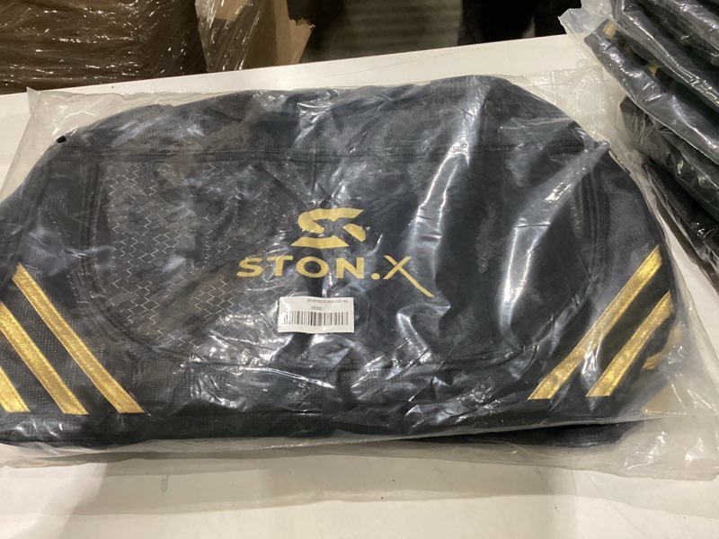 Ston.x black and gold small gym bag
