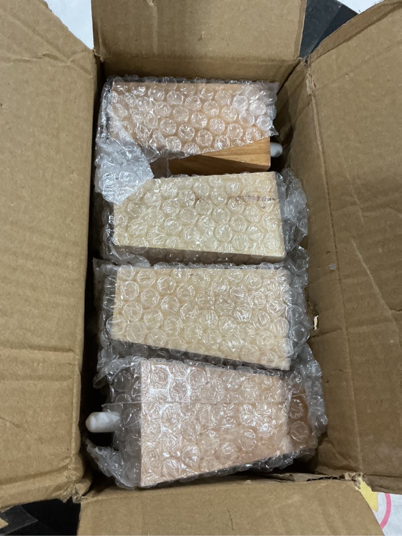 Condition photo showing Good Condition for TURSTIN Set of 8 Furniture Legs 4 Inch Square Solid Wood Couch Legs Replacement Sofa Legs Mid Century Furniture Feet for Armchair Bed Dresser Cabinet Include Installation Hardware, Natural