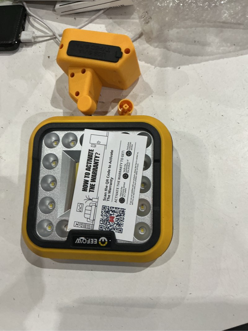 Condition photo showing Good Condition for 20v led work light for dewalt: 90w 9000lm 8" portable battery powered lights, 3 modes integrated spotlight & floodlight with usb & type-c and low voltage protection ideal for workshop (no battery) squaj2