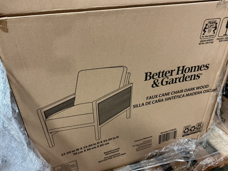 Condition photo showing New/Like New for better homes & gardens springwood caning accent chair