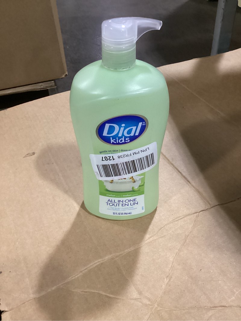 Condition photo showing Good Condition for Dial Kids all in one hair, body wash and bubble bath, Tear free and gentle on skin, Melon Scent, 32 fl oz Melon 32 Fl Oz (Pack of 1)