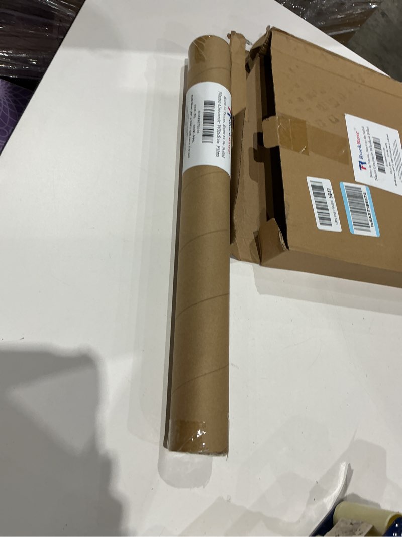 Condition photo showing Good Condition for rockrose 5% nano ceramic car window tint 20 in x 10ft 2ply privacy film heat block, 99% uvr, and 85% irr block for auto or home strong adhesive, easy shrink, plotter friendly - charcoal 20 in x 10 ft 5 percent