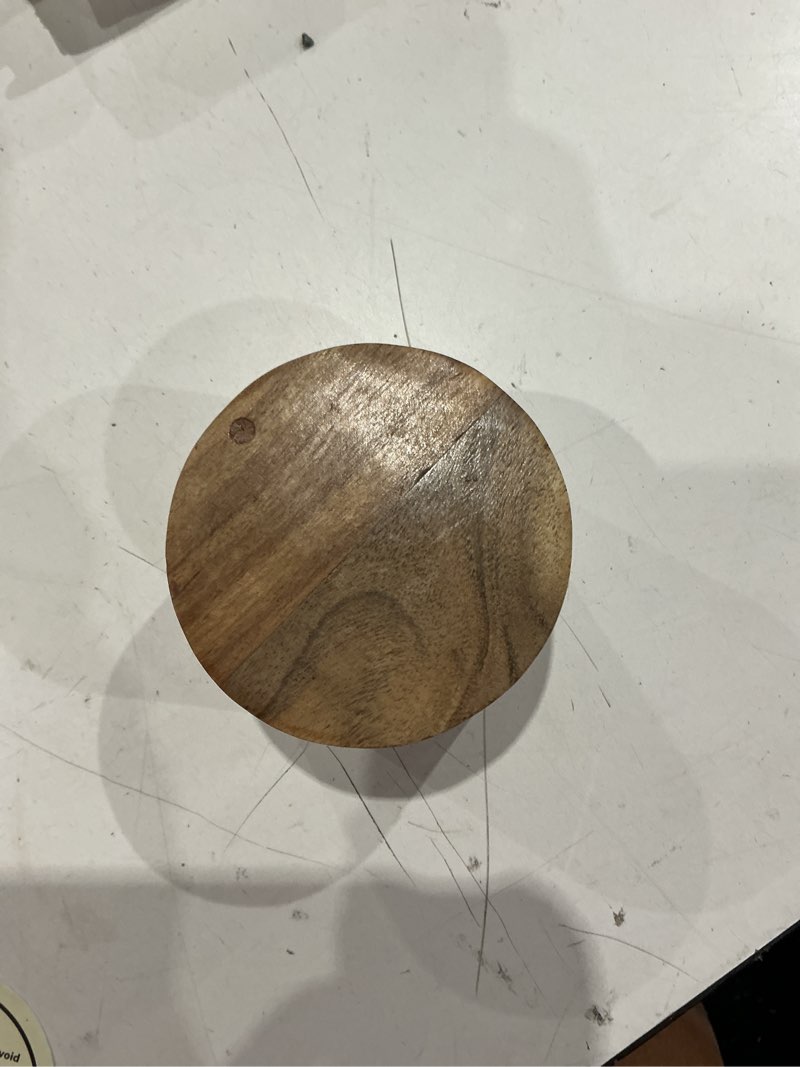 Condition photo showing Good Condition for kaizen casa acacia wood salt or spice box with swivel cover perfect for keeping table salt, gourmet salts, herbs or favorite seasonings, close at hand on your countertop.