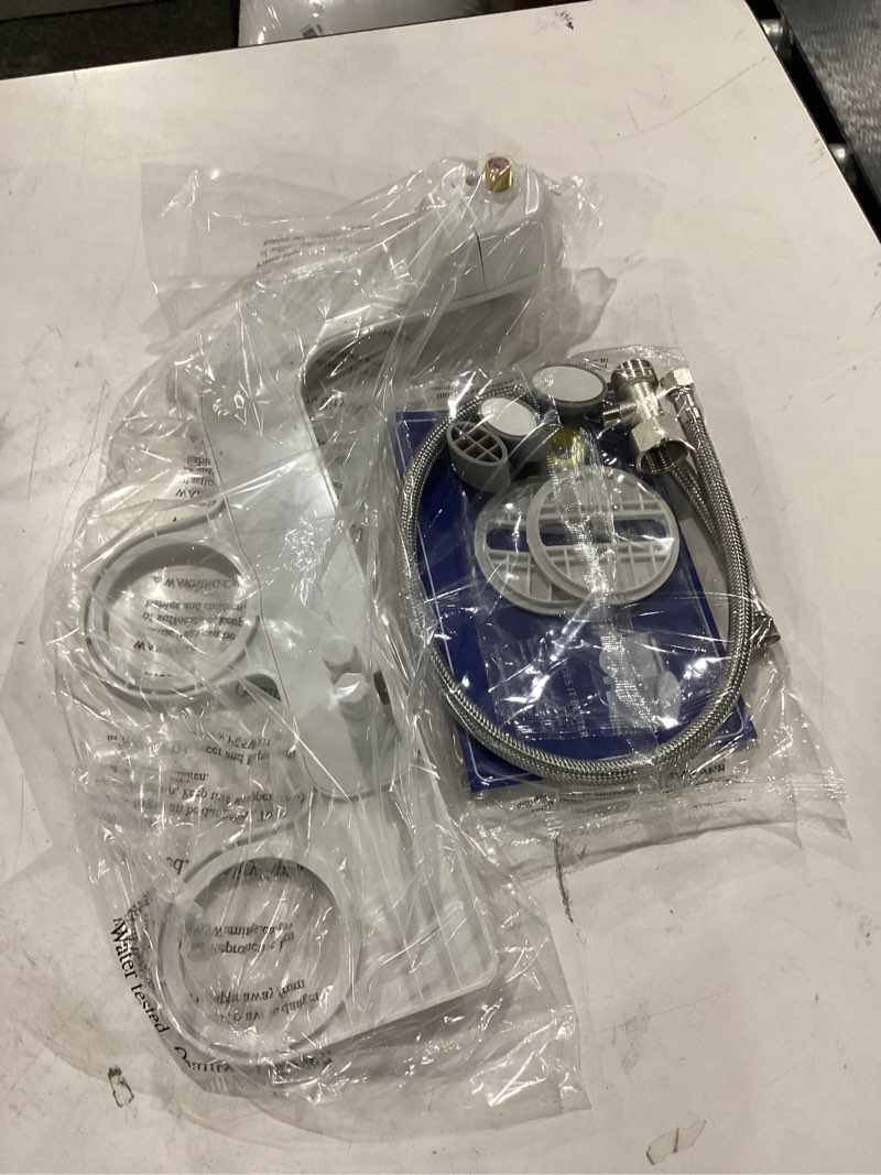 Condition photo showing New/Like New for ** not tested ** bio bidet slimedge bidet attachment for toilet, non electric, dual nozzles for front and rear cold water wash, adjustable water pressure, white 1 pack