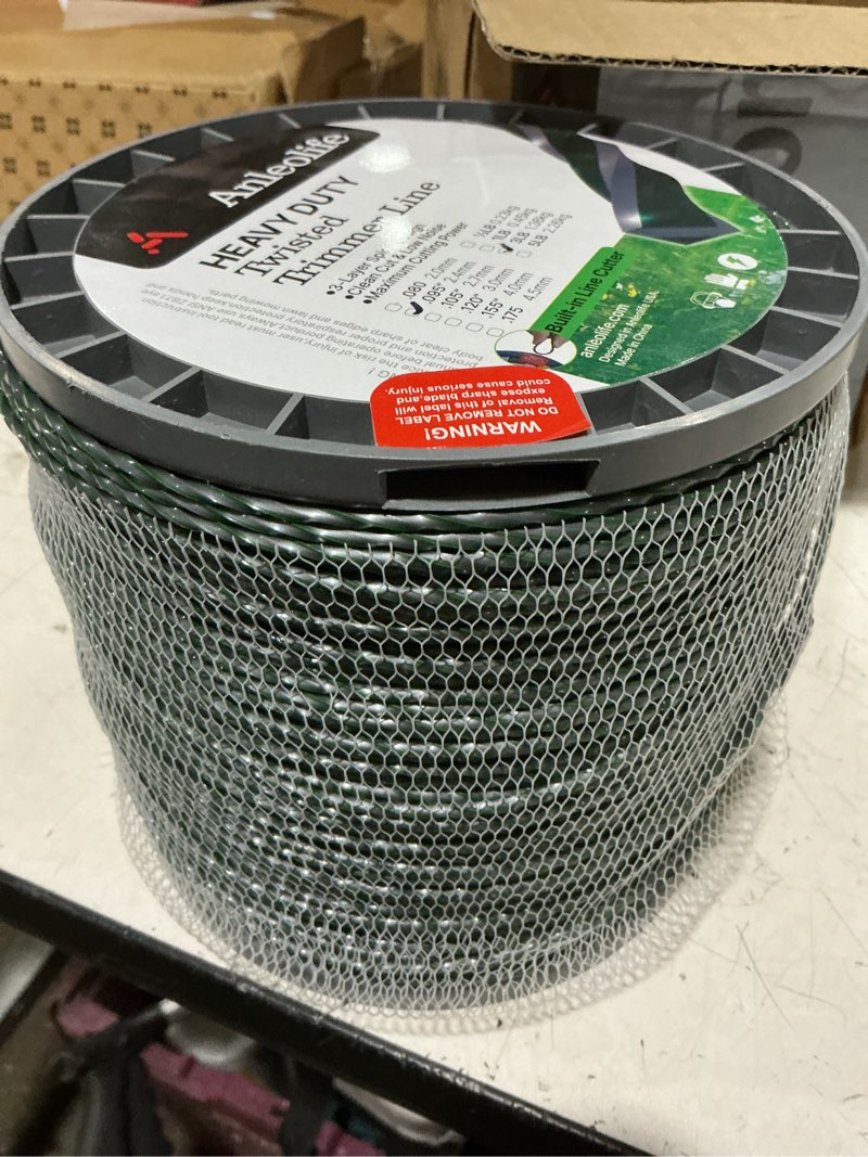 Condition photo showing New/Like New for anleolife .095" 3-layer twisted string trimmer line for weeds, 1181ft 3 lb | universal-fit weed wacker line for .095-rated heads, low-noise spiral design, grass cleanup, edging, and longer sessions 3-lb twisted .095