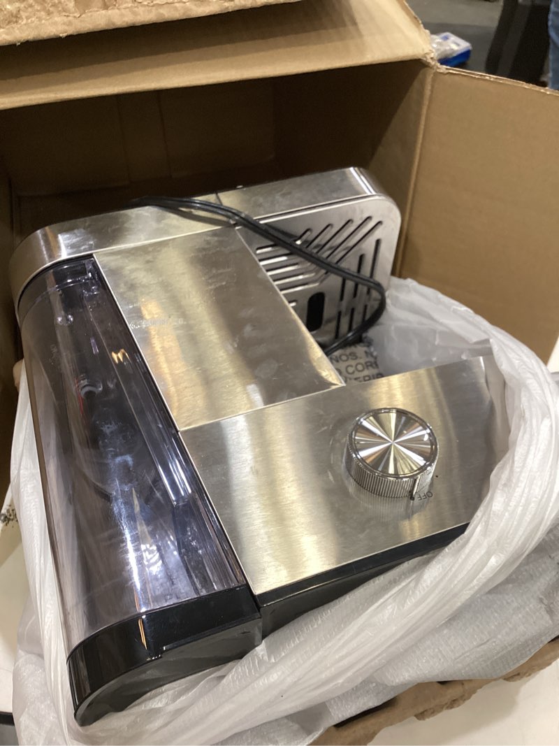 Condition photo showing Good Condition for ecozy 4-in-1 espresso machine and coffee maker combo with milk frother, all in one with cold brew & over ice, interactive touch screen, brezzano elite series for cappuccinos, lattes, americanos silver