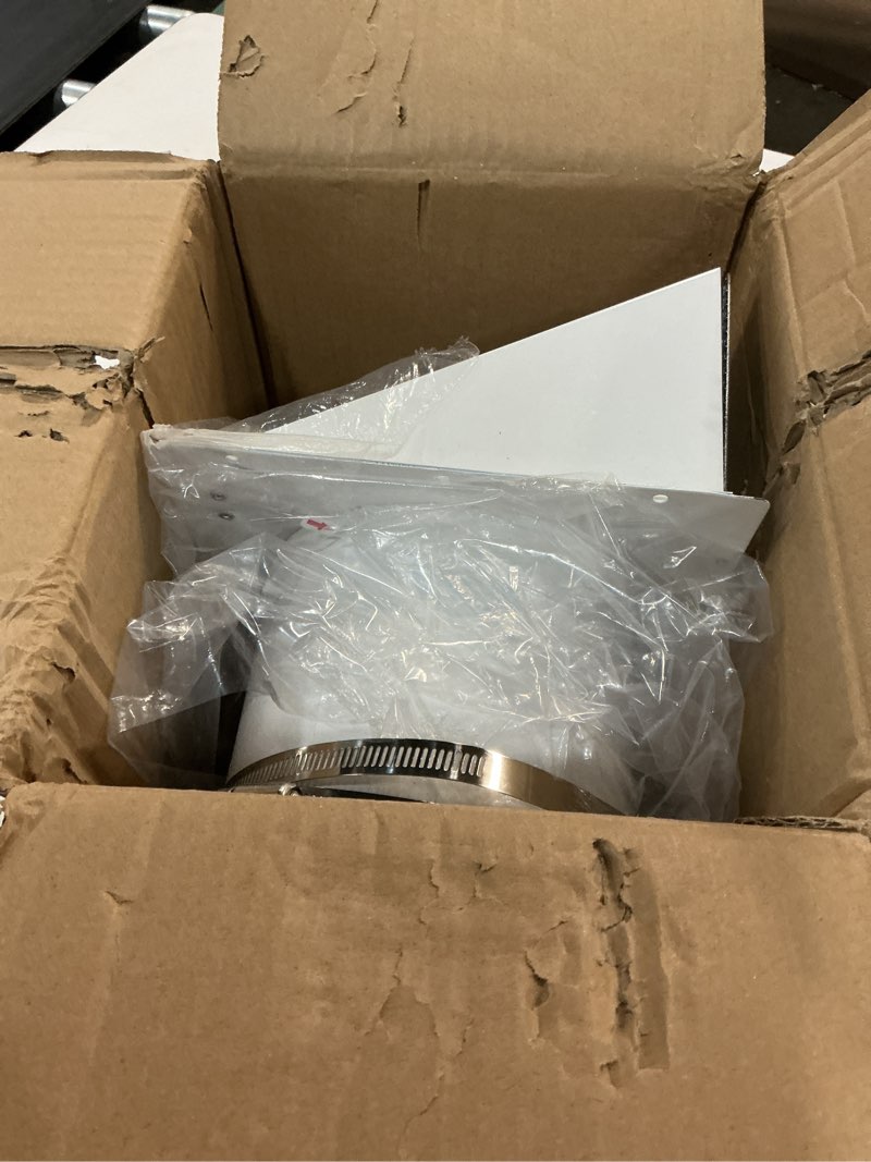Condition photo showing Good Condition for 6 inch hooded wall vent cover with screen and damper galvanized steel for kitchen range hood dryer bathroom exhaust, white 6 inch white