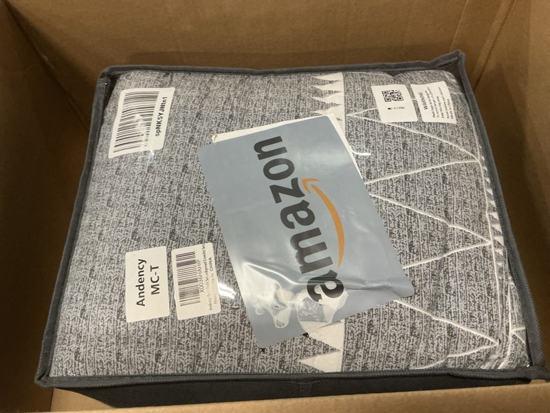 Condition photo showing Good Condition for Andency Grey Queen Quilt Bedding Set, 3 Pieces (1 Striped Boho Printed Quilt 90x96 Inch and 2 Pillowcases), Bohemian Summer Lightweight Reversible Microfiber Bedspread Coverlet Sets 01 - Grey & Printed Pattern Queen (90*96 in)