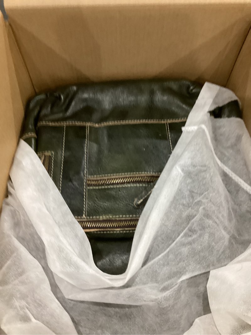 Condition photo showing Good Condition for LANNSYNE Vegetable Tanned Leather Backpack for Men, 15.6" Laptop Backpack Camping Travel 24L Rucksack Green
