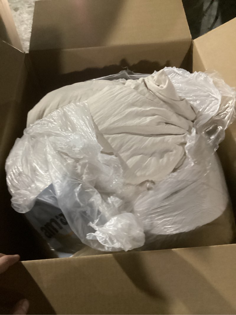 Condition photo showing As Is for LINENSPA White Down Alternative Comforter and Duvet Insert - All-Season Comforter with Box Stitch and 8 Duvet Loops - Bedding for Kids, Teens, and Adults - Queen White Queen