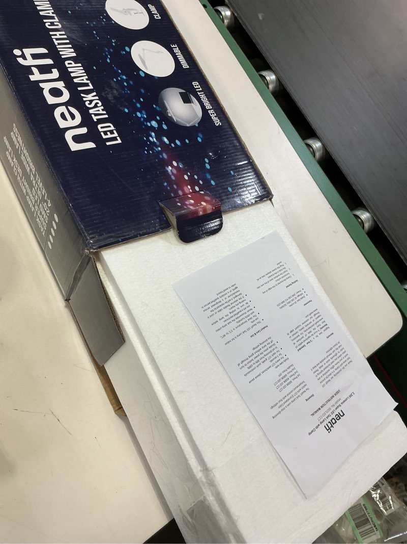 Condition photo showing New/Like New for Neatfi XL 2,200 Lumens LED Task Lamp, 20W, 182 Pcs SMD LED, Dimmable, 4 Level Brightness, 3 Light Modes, Desk Light for Home, Office, Workbench (CCT, Lavender)