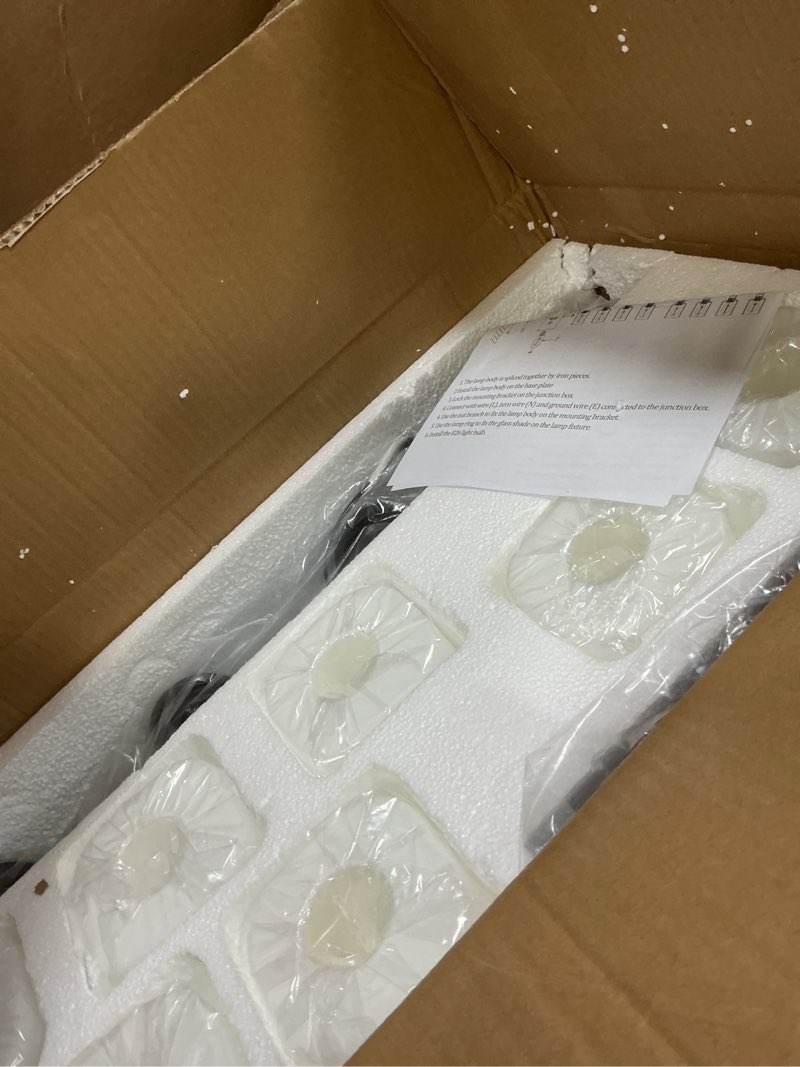 Condition photo showing Good Condition for 8 Light Bathroom Vanity Light,Modern Matte Black Bathroom Light Fixtures Over Mirror with Square Frosted Glass,Wall Sconces for Restroom,Living Room Hallway E26 Black 8-Light