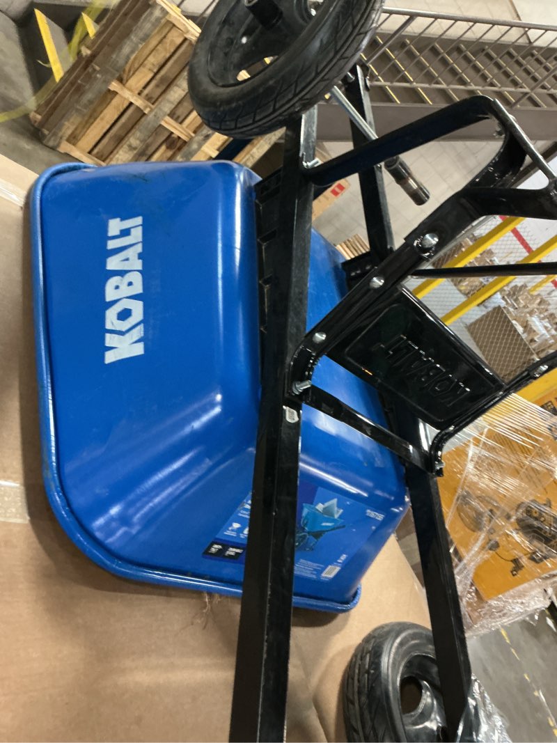 Condition photo showing As Is for Kobalt 7-cu ft Steel Wheelbarrow with Flat-Free Tire