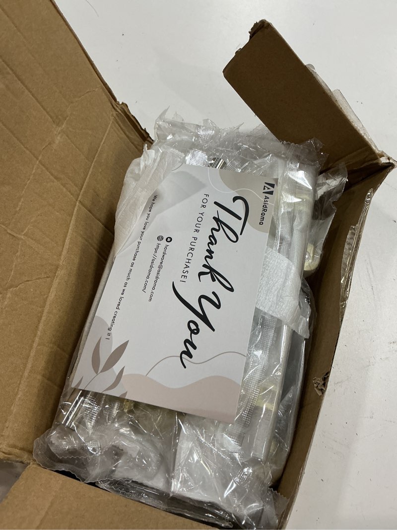 Condition photo showing Good Condition for asidrama 10 pack 5 inch(128mm) gold and brushed satin nickel kitchen cabinet handles, cabinet pulls kitchen cabinet hardware cupboard handles drawer pulls 5" hole center 10 pack gold and brushed satin nickel