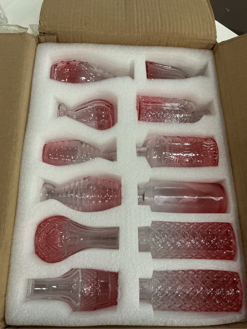Condition photo showing New/Like New for beahot 24 pack pink flower vase in bulk,mini vintage glass bud vases for centerpieces,wedding decor,party & home decaration,mother's day (pink-gradient) pink gradient 24