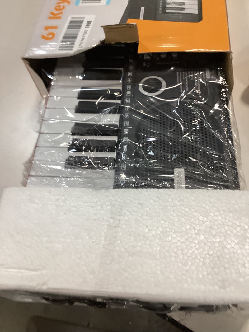 Condition photo showing Good Condition for 61 keys keyboard piano, Electronic Digital Piano with Built-In Speaker Microphone, Sheet Stand and Power Supply, Portable piano Keyboard Gift Teaching for Beginners Black