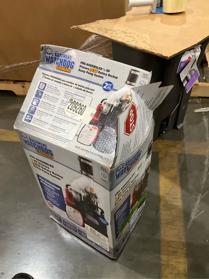 basement watchdog 1/3-hp 115 -volt 62-gallon cast iron submersible sump pump