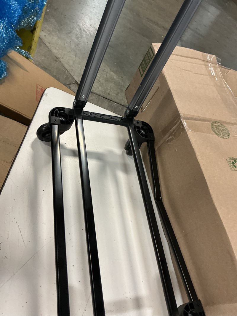 Condition photo showing As Is for hand truck foldable dolly cart, portable luggage cart with 200lbs capacity for moving, car house office use.