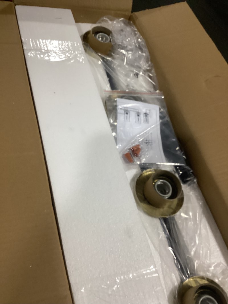 Condition photo showing Good Condition for emliviar modern bathroom vanity light - 4-light wall lights for bathroom, black and gold finish with clear glass, yce238b-4w bk+bg black & gold 4-light