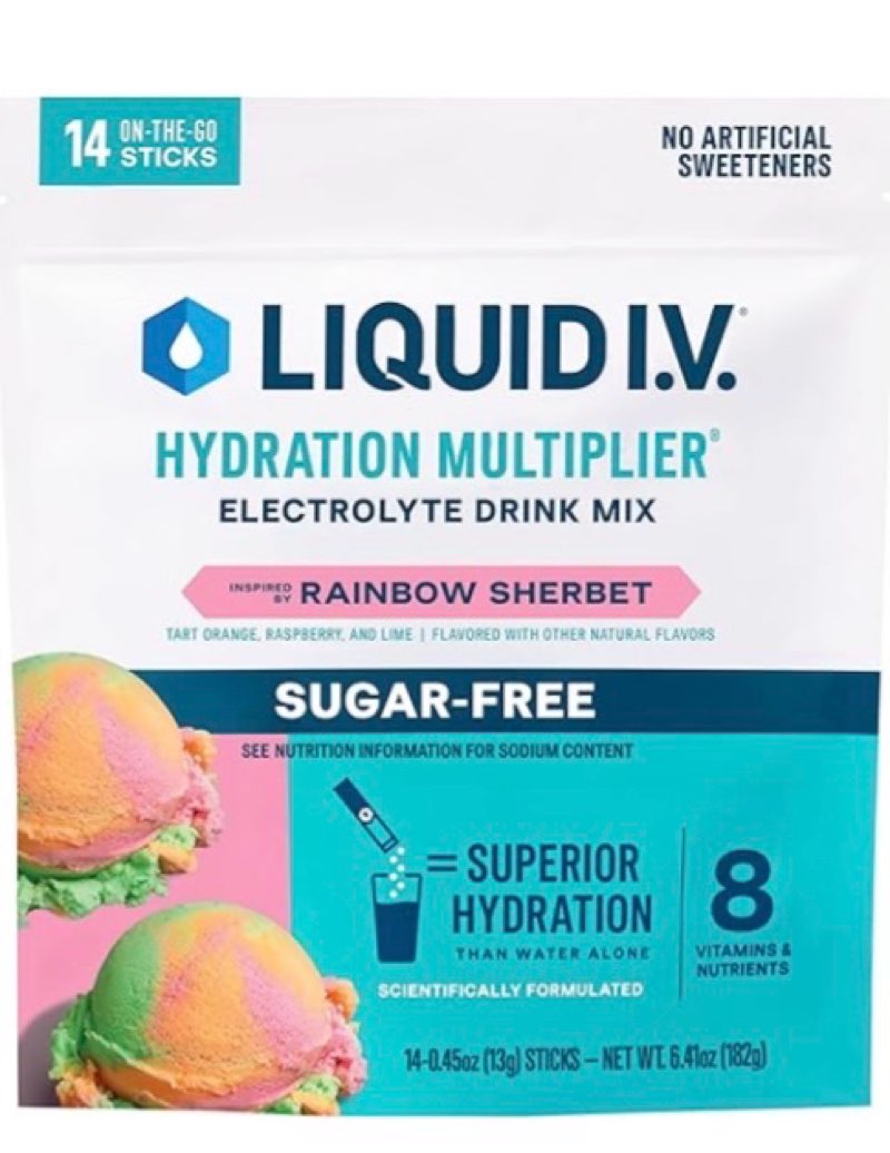 (Bb: 15 sep 2027) Liquid I.V.Hydration Multiplier Sugar-Free - Rainbow Sherbet | Electrolyte Powder Drink Mix | 1 Pack (14 Servings)