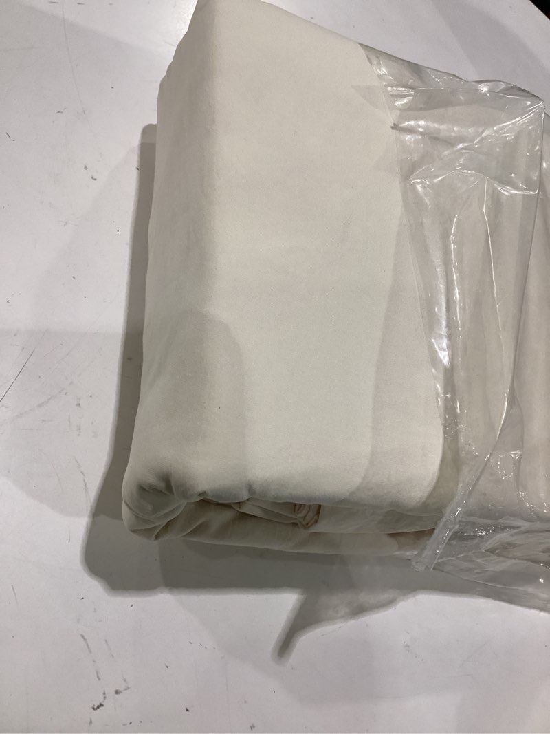 Condition photo showing As Is for bedsure cream california king duvet cover - prewashed cotton-like polyester extra soft bedding set, includes 1 cal king duvet cover 104x98 inches with zipper closure & 2 pillow shams, no comforter 02 - cream (no comforter) california king (104" x 98")