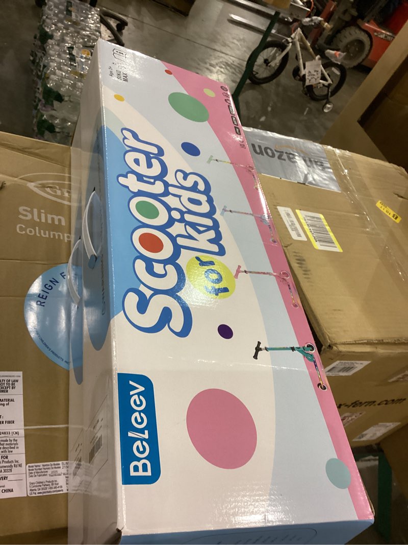 Condition photo showing New/Like New for BELEEV V2 Scooters for Kids with Light-Up Wheels & Stem & Deck, 2 Wheel Folding Scooter for Girls Boys, 3 Adjustable Height, Non-Slip Pattern Deck, Lightweight Kick Scooter for Children Ages 3-12 Pink