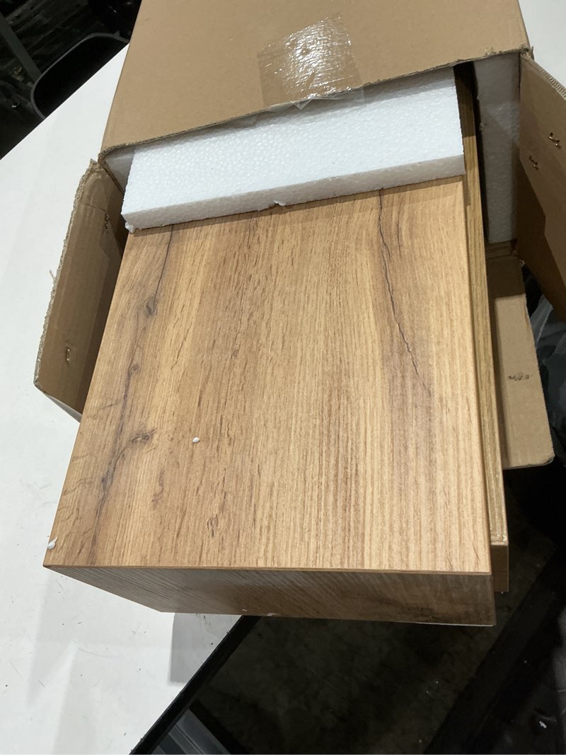 Condition photo showing Good Condition for mobili fiver, riccardo floating nightstand, rustic oak, 17.7" x 9.8" x 6.1 ", melamine-finished, modern bedside table, end table, italian furniture