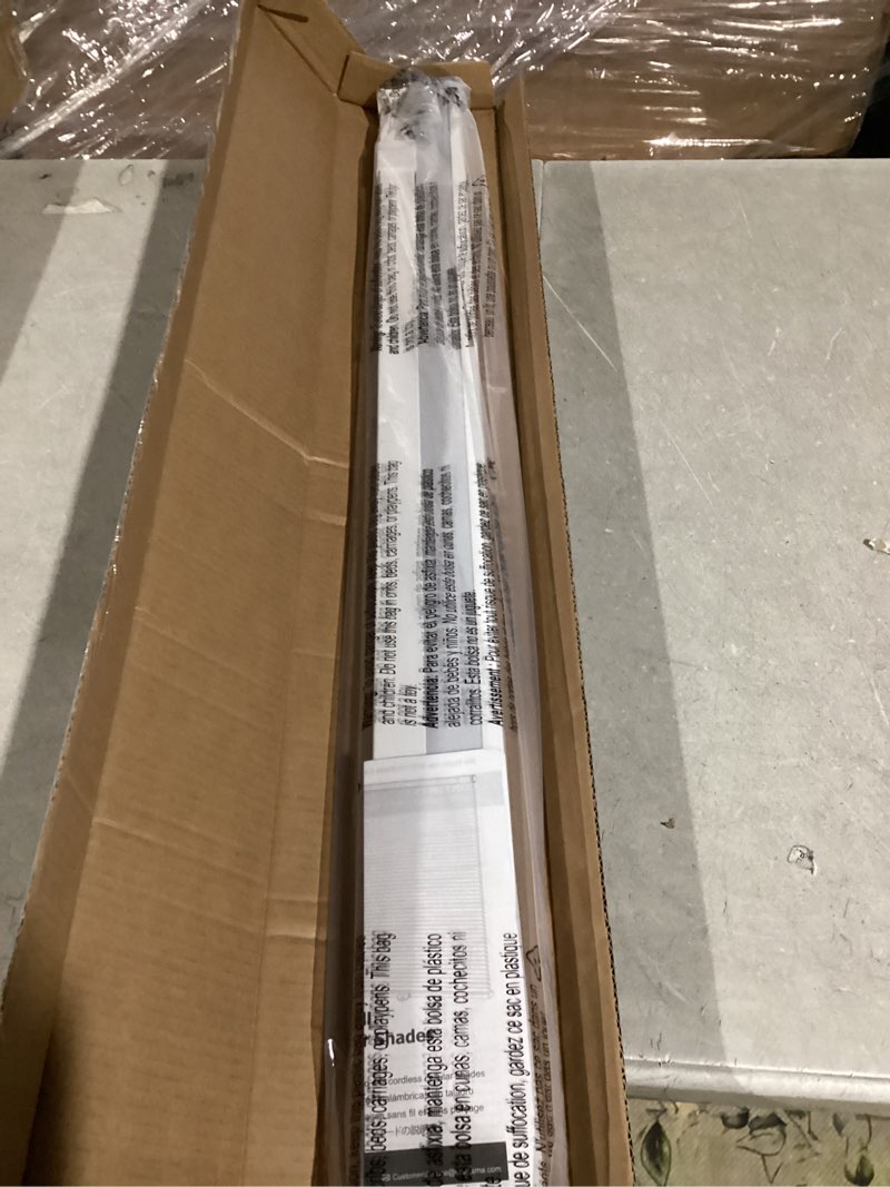 Condition photo showing Good Condition for LazBlinds Cordless Cellular Shades, No Tools No Drill Blackout Honeycomb Shades Pleated Blinds for Windows, 34'' W x 48'' H, Silver White Blackout-silver White 34'' W x 48'' H