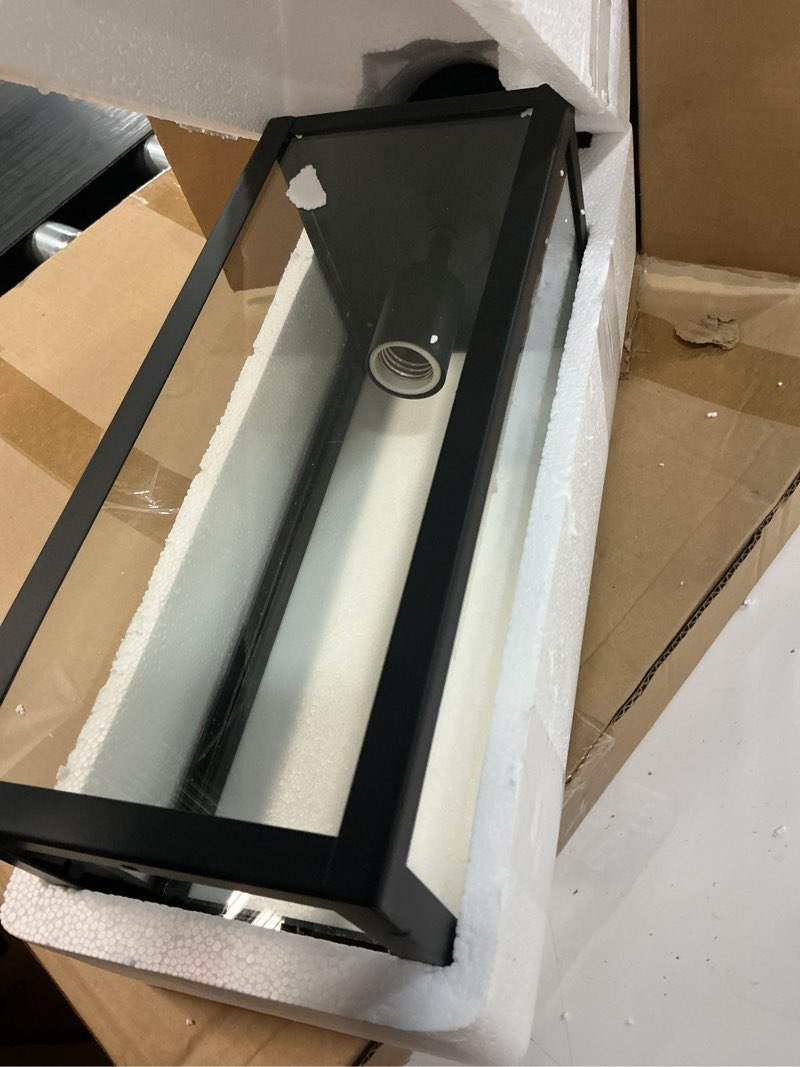 Condition photo showing Good Condition for gruenlich outdoor post lighting fixture pole lantern, e26 medium base max 60w, metal housing plus glass, matte black finish, bulb not included, 1 pack