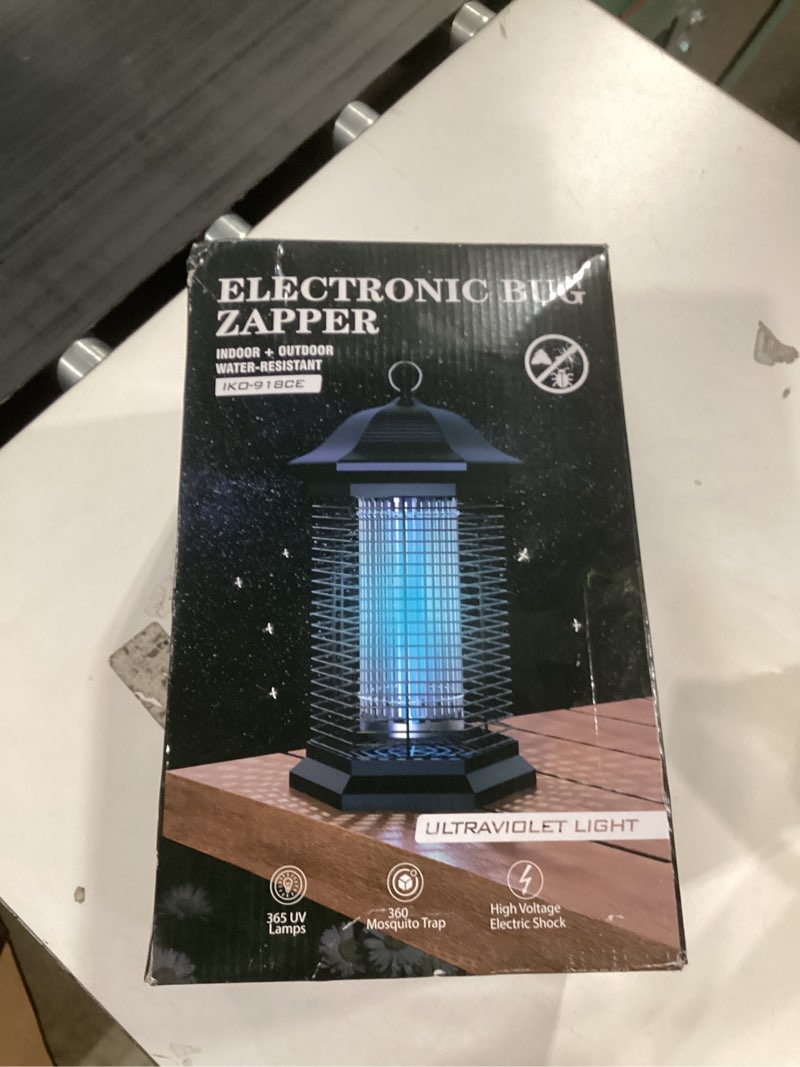 Condition photo showing New/Like New for Bug Zapper Outdoor Indoor, Electric Mosquito Zapper with 18W Power & 4400V High-Voltage, Coverage of 1/2 Acre, 5ft Power Cord, 3 Prong Plug, Waterproof Fly Trap for Patio, Backyard, Garden
