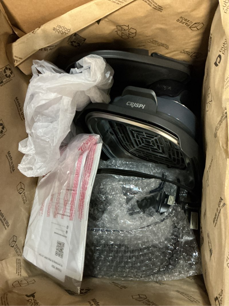 Condition photo showing As Is for Ninja Crispi 5-in-1 Glass Air Fryer | 450°F, Nontoxic, 4QT & 6-Cup Containers & Lids | Microwave, Freezer, Dishwasher Safe | Max Crisp, Air Fry, Bake, Recrisp, Keep Warm | Brit. Racing Green, FN103BF Green Bundle 4 QT