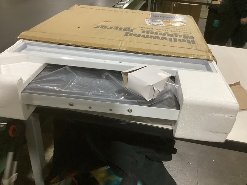 Condition photo showing New/Like New for Hansong Vanity Mirror with Lights and Bluetooth Speaker 22.8''x18.4'' Lighted Makeup Mirror with 15 LED Bulbs Hollywood Vanity Mirror with 3 Lighting Modes USB Charging and 10x Magnification
