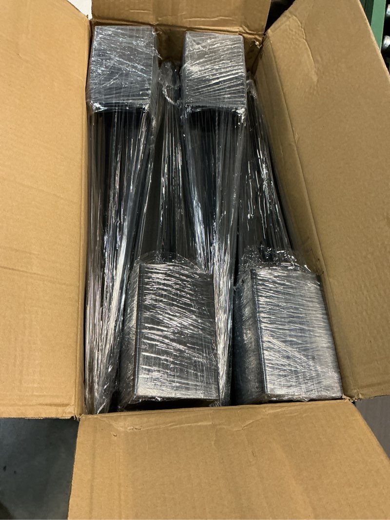 Condition photo showing New/Like New for fence post anchor 4''x4'', heavy duty metal fence post anchor ground spike 24''x4''x4'' for fence, mailbox, bird feeder, decking, banner, ... with the black powder coating cover on the surface (set 8) 24in set 8