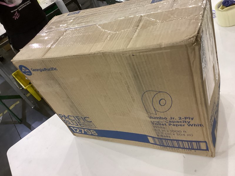Condition photo showing New/Like New for Georgia-Pacific Pacific Blue Basic 2-Ply Jumbo Jr. 9" Toilet Paper by GP PRO (Georgia-Pacific), 12798, 1,000 Linear Feet per Roll, 8 Rolls Per Case 8 Count (Pack of 1) Pacific Blue Basic