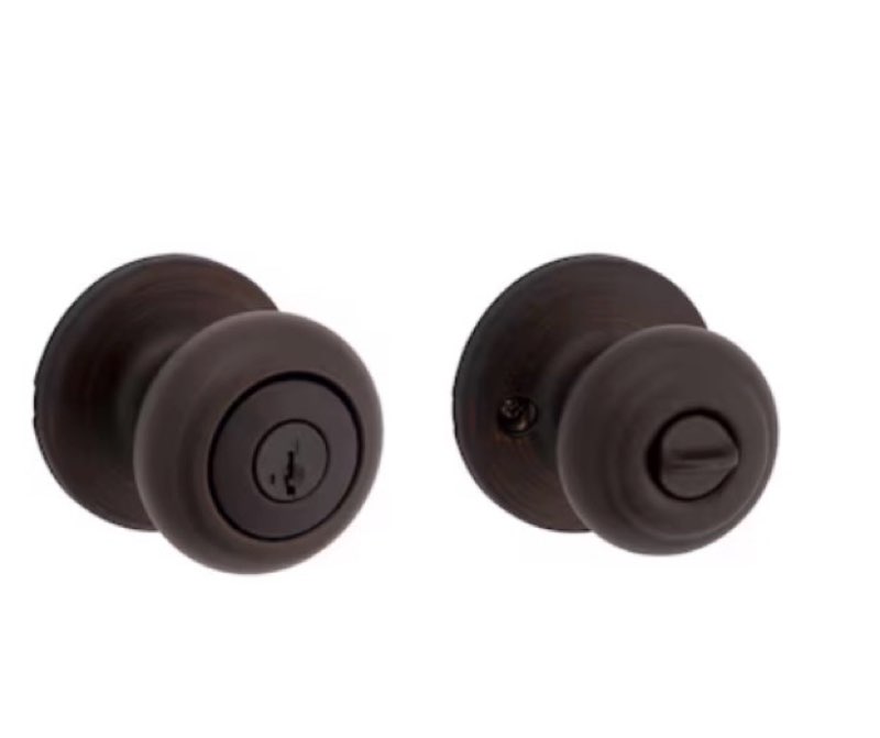 kwikset cove venetian bronze exterior keyed entry door knob ft. smartkey security