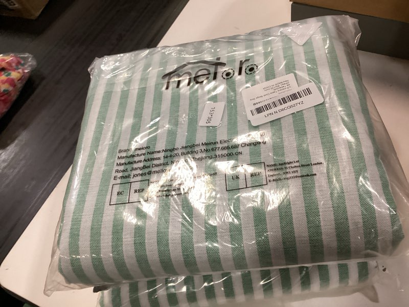 Condition photo showing New/Like New for meioro striped tablecloth rectangle tablecloths cotton blend table cloth washable tabletop decorative fabric table cover for kitchen dinning (green, 60 x 120 inch) green 120" x 60" (rectangular)