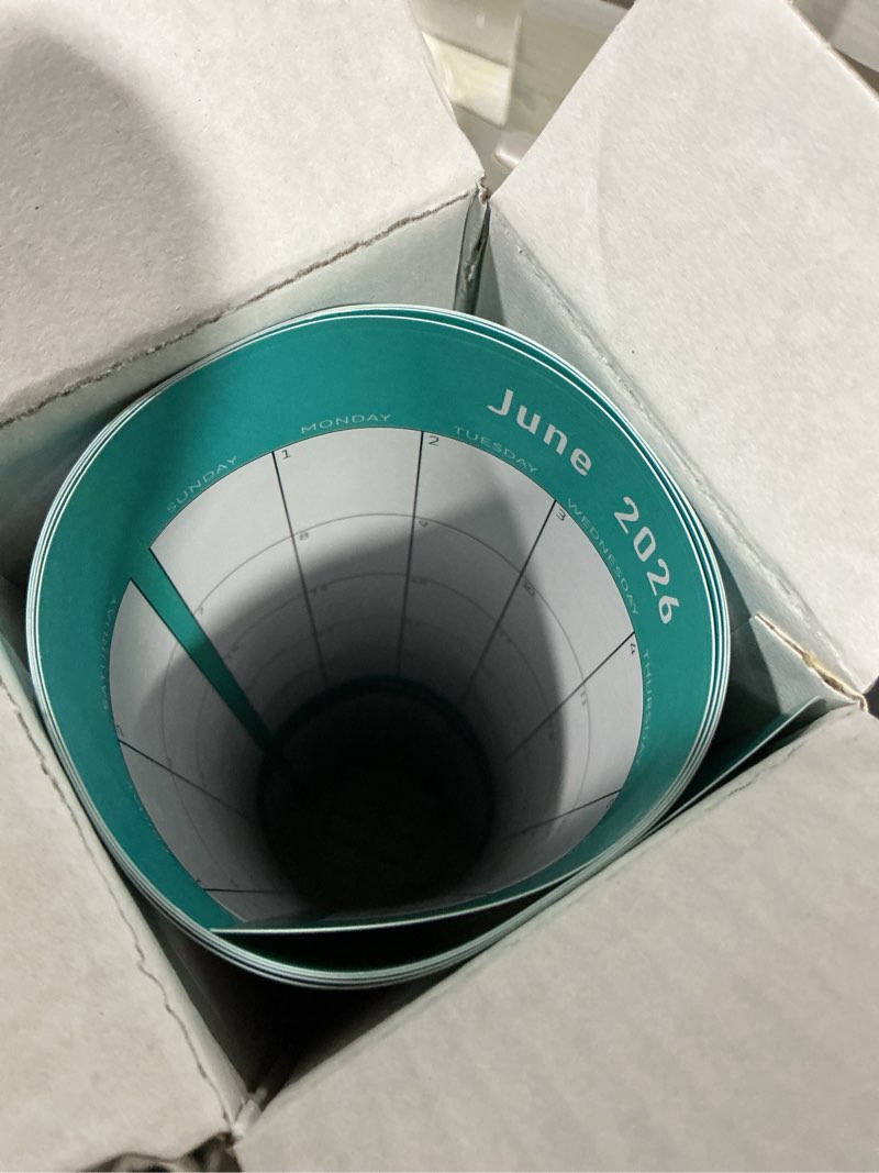 Condition photo showing Good Condition for 17" x 38" 2026 Wall Calendar, Wet & Dry Erase Wall Calendar 12 Month, Yearly Laminated Wall Calendars, Reversible Annual Planner, Horizontal/Vertical, Suitable for Home, School, and Office Use (No Creases) Blue