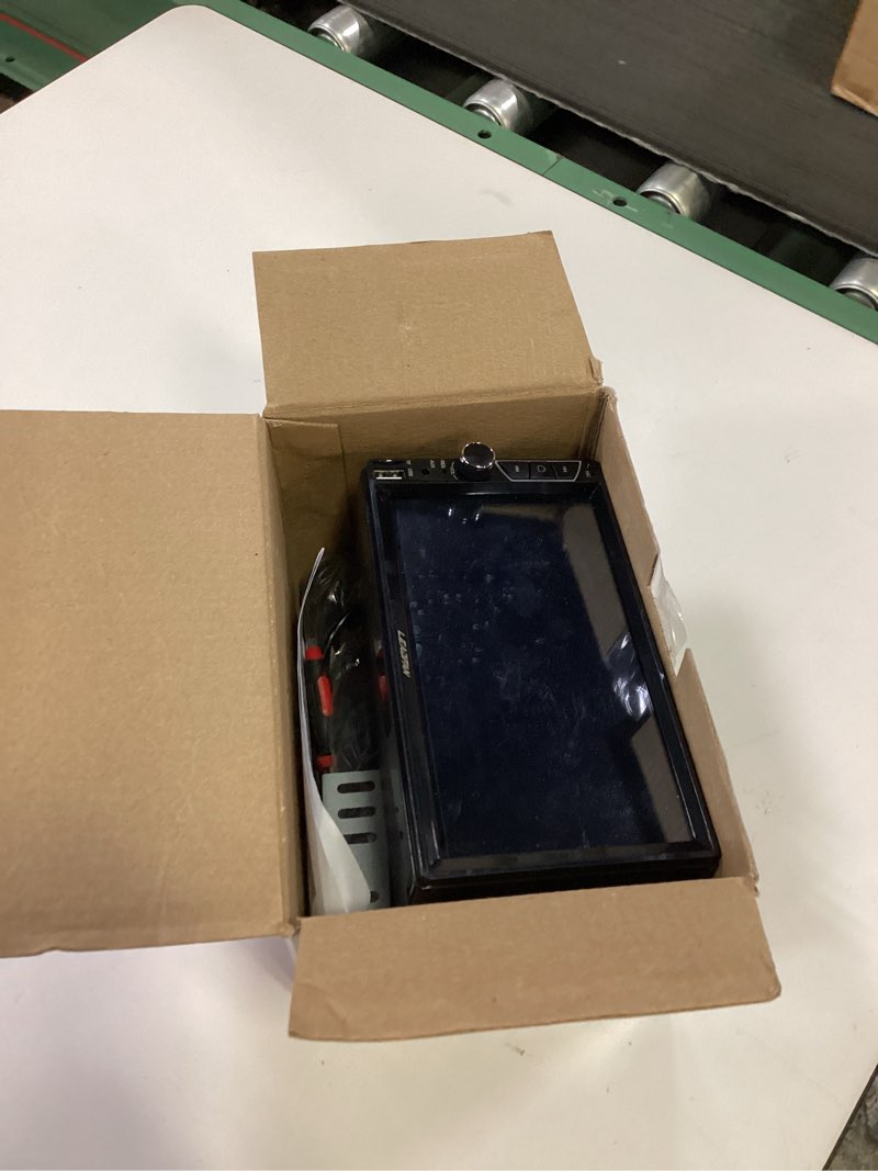 Condition photo showing As Is for Double Din Car Stereo with Dash Cam,Compatible with Apple Carplay,Android Auto,7 inch Touch Screen Car Radio Receiver with Bluetooth, Mirror Link, Backup Camera, Navigation, FM, USB/TF/AUX