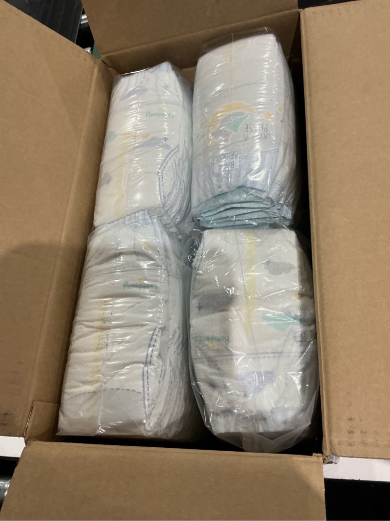 Condition photo showing As Is for pampers zzz overnight diapers, size 3 (16-28 lbs), 116 count, nighttime protection disposable baby diaper, night time leak and skin protection size 3 116