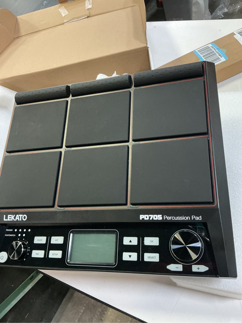 Condition photo showing New/Like New for LEKATO Percussion Sample Pad, Electric Drum Pad with 9 Velocity-Sensitive Drum Pad, 600+ Sounds, Electronic Drum Set Pad Multipad with MIDI out, USB MIDI, AUX, Looper, Metronome, Trigger inputs